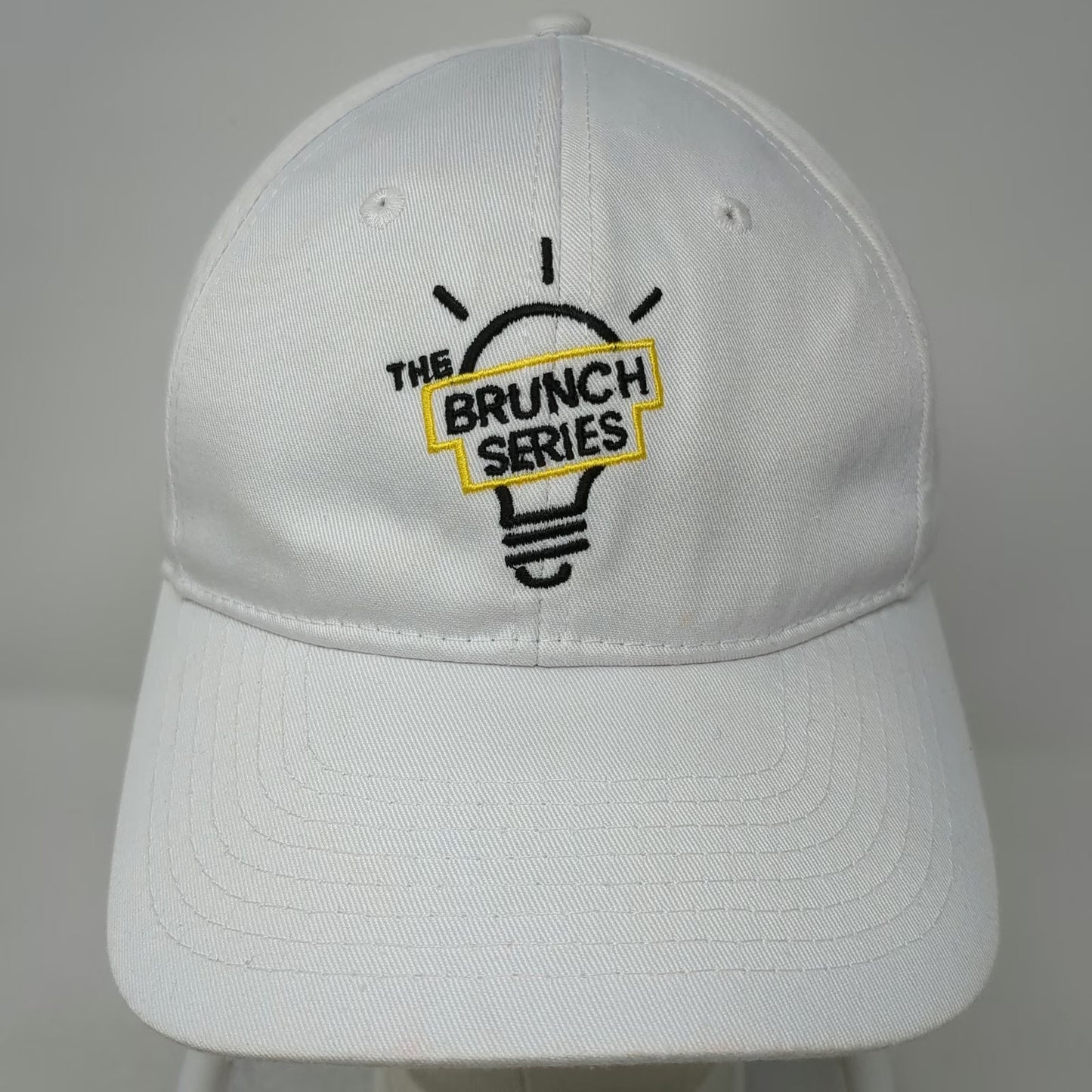 White One Size Baseball Cap Hat The Brunch Series Light Bulb Logo Strapback