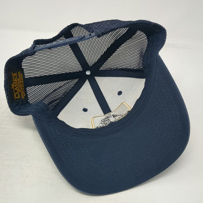 Yupoong Blue Trucker Hat One Size Austin Bishop Guitar Patch Snapback Mesh