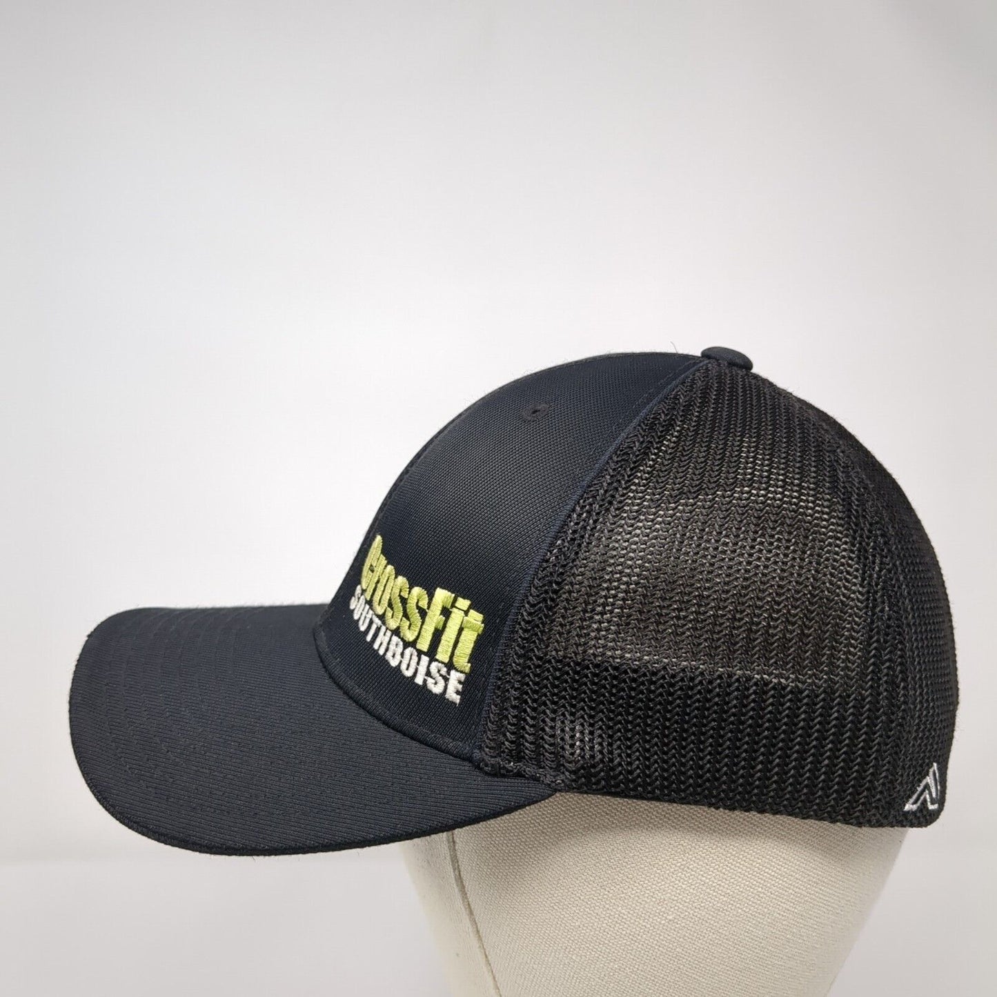 Crossfit South Boise Fitted Mesh Back Trucker Hat Black 6 7/8-7 3/8