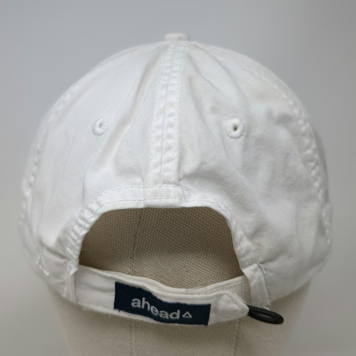 Ahead Baseball Cap White One Size Lightweight Slideback Cotton Burgee Flag Hat