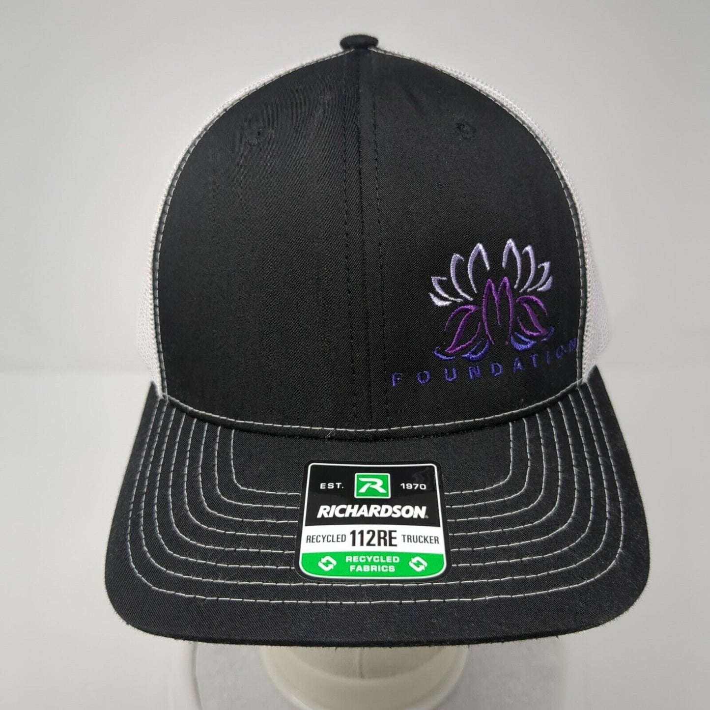 Foundation Logo Snapback Trucker Hat Black OSFA Mesh Back Richardson