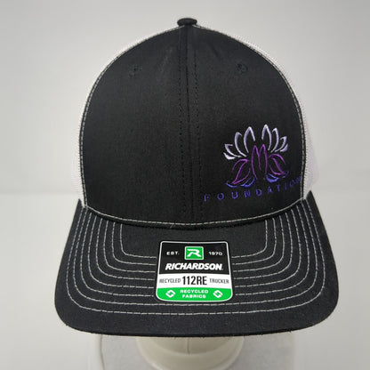 Foundation Logo Snapback Trucker Hat Black OSFA Mesh Back Richardson