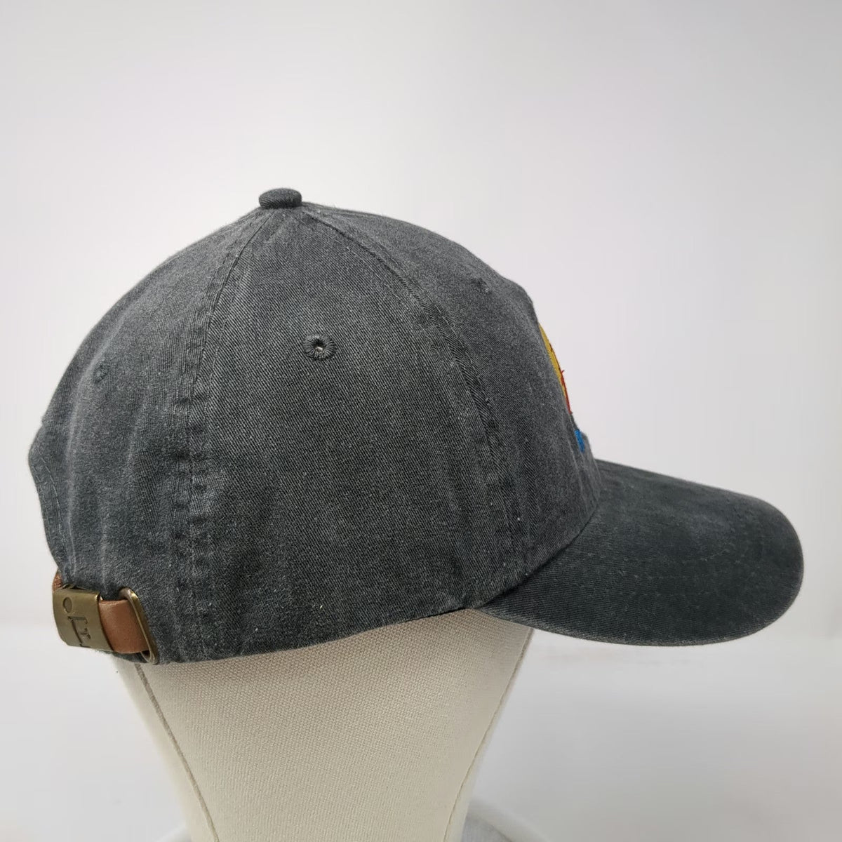 Fahrenheit Baseball Cap Gray One Size Angelique Schooner Leather Slideback Hat