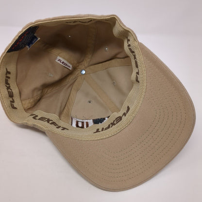 Idaho Fitted Hat Tan XL-XXL Solid Embroidered Stretch Flexfit Yupoong