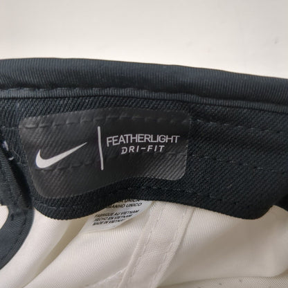 Nike Dri-Fit Strapback Hat White One Size Featherlight Black Trim