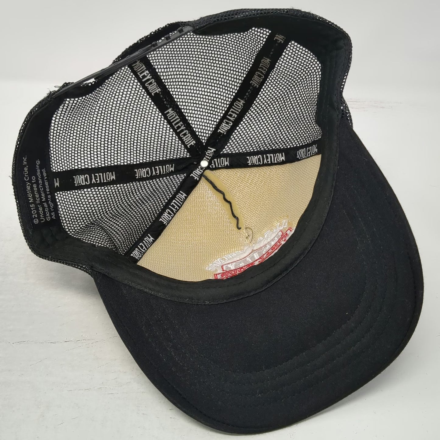 Motley Crue Final Tour All Bad Things Trucker Hat Black One Size Snapback Mesh