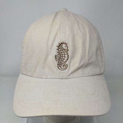 Sea Horse Slideback Hat Cream OSFA Embroidered Vent Holes L.L. Bean