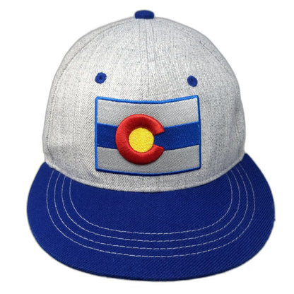 CO Limitless Colorado Flag Snapback Hat Gray Blue One Size Structured Cap
