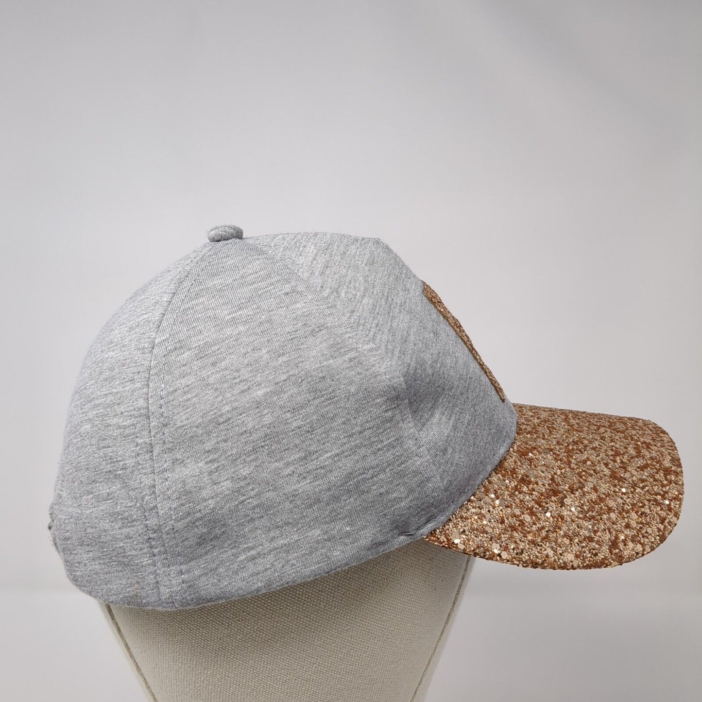 Letter E Justice Strapback Hat Multicolor OS Adjustable Gold Glitter Sequin