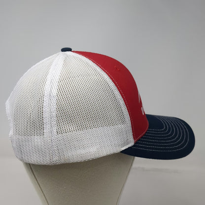 Richardson Trucker Hat Red Blue White One Size Snapback Mesh Back Americold