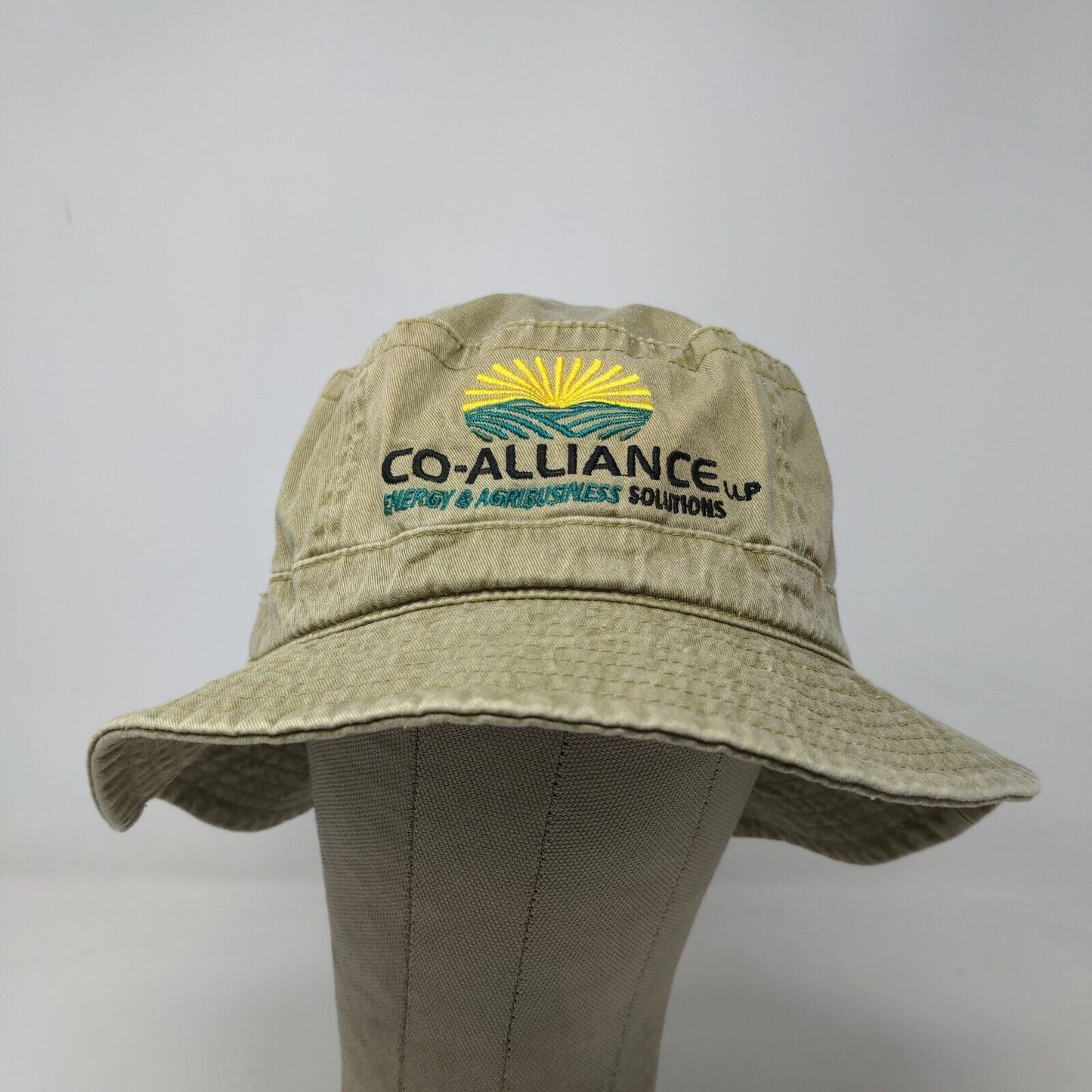 Headshots Men's Bucket Hat Green Tan Size M-L Embroidered Co Alliance Logo