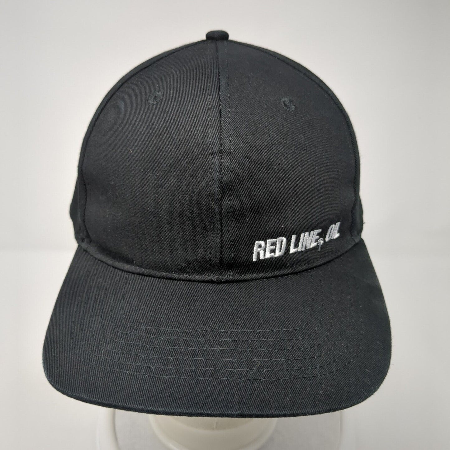 Red Line Oil Snapback Hat Black One Size Adjustable Embroidered 6 Panel Cotton