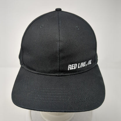 Red Line Oil Snapback Hat Black One Size Adjustable Embroidered 6 Panel Cotton