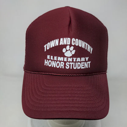 Town & Country Elementary Honor Student Trucker Hat Red OS Mesh Back Rope Nissin