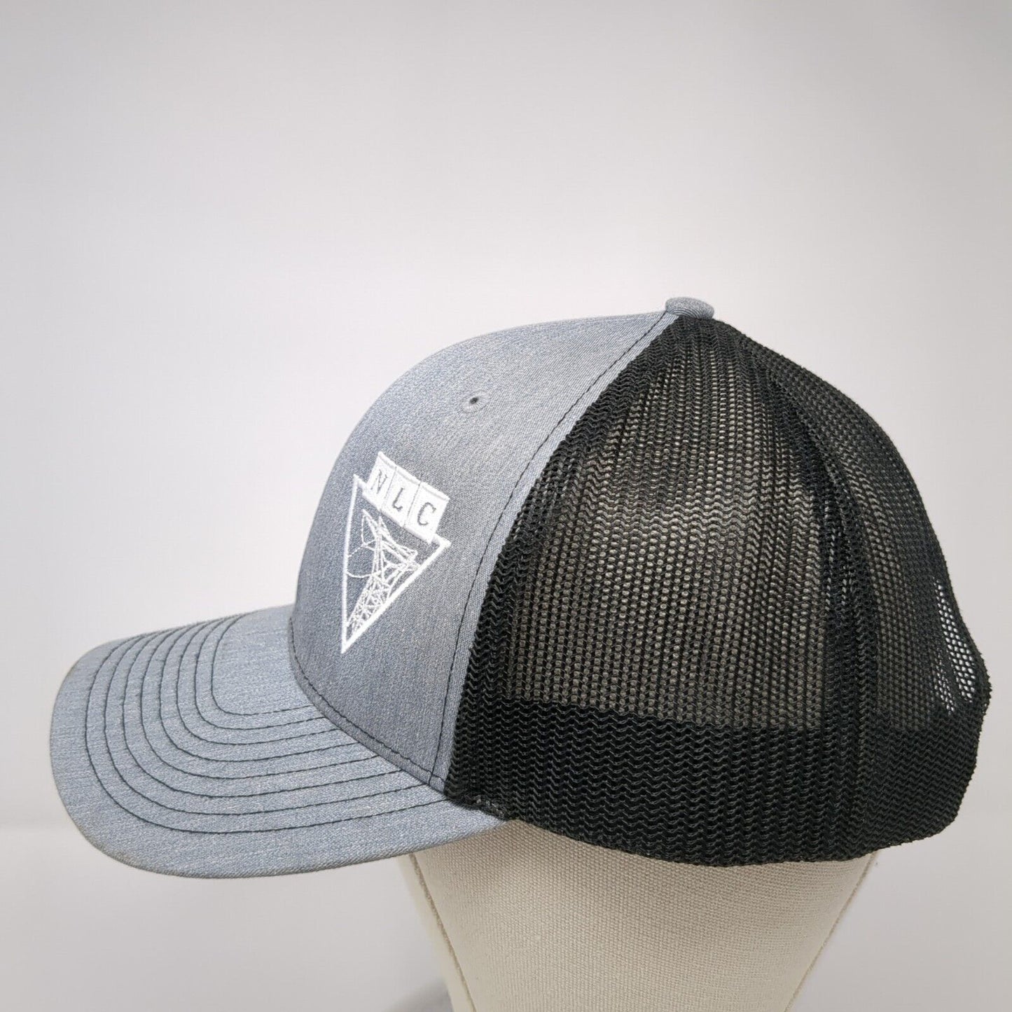 NLC Lineman.Edu Snapback Trucker Hat Gray OS Adjustable Mesh Back Richardson