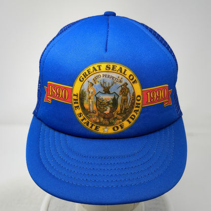 COPEA Inc. Trucker Hat Blue One Size Idaho State Seal Centennial 1890-1990