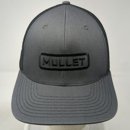Richardson Trucker Hat Gray One Size Mullet Patch Mesh Back Snapback Curved Brim