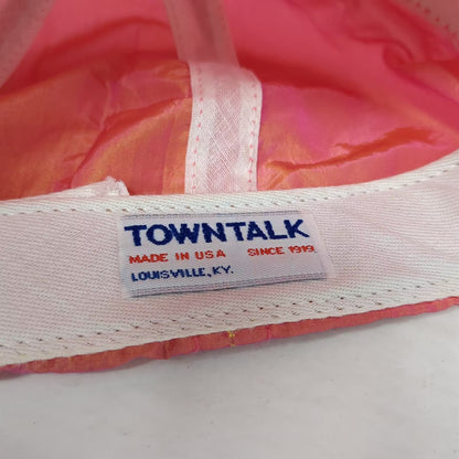 Town Talk Poplar Creek Country Club Golf Hat Pink Yellow OS Rope Brim USA Made