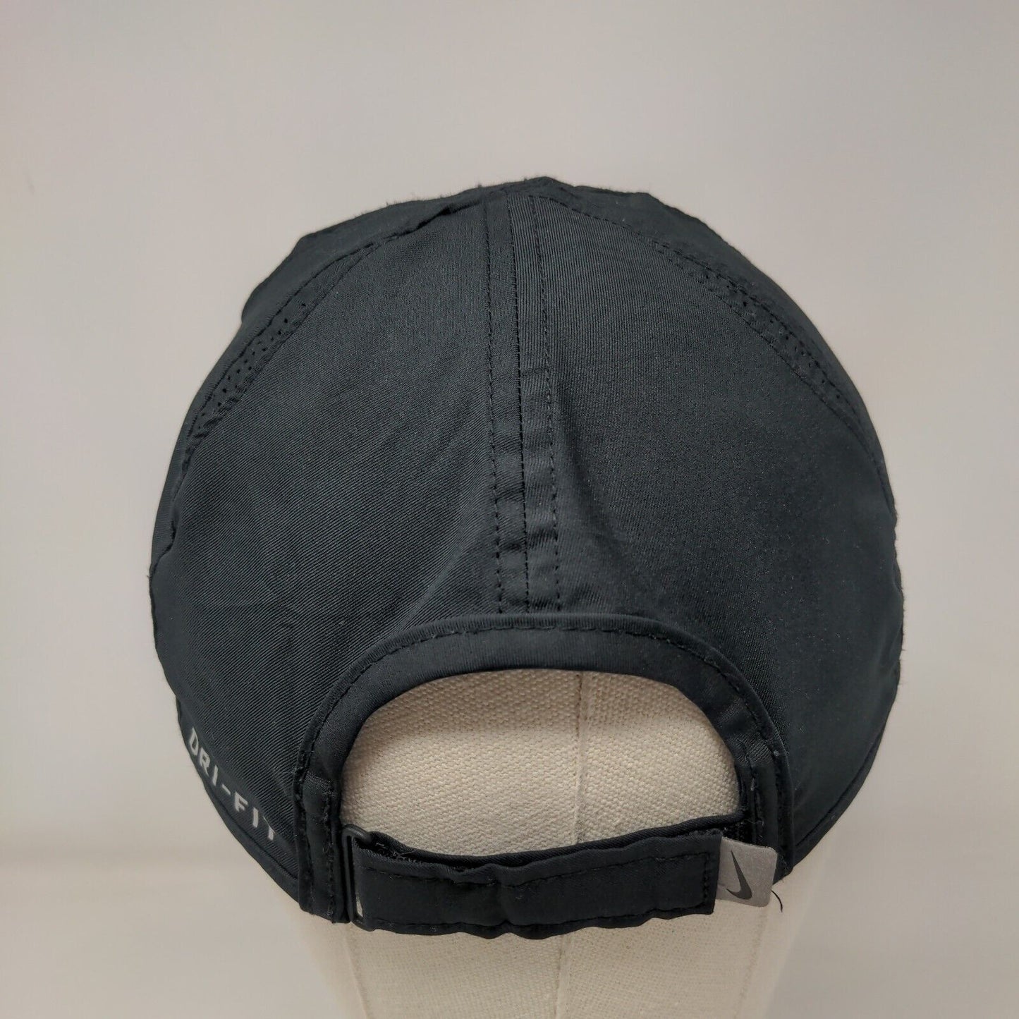 Nike Swoosh Featherlight Strapback Hat Black One Size Adjustable Dri-Fit
