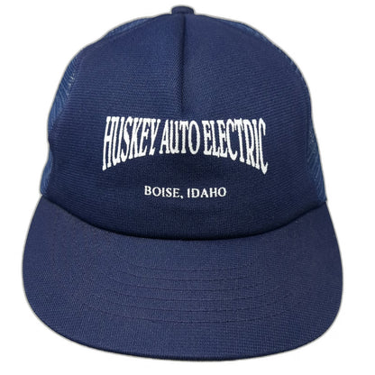 Cap America Trucker Hat Blue One Size Huskey Auto Electric Boise Idaho Snapback