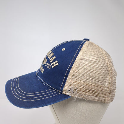 Savannah Georgia Est 1733 Snapback Trucker Hat Blue One Size Mesh Back