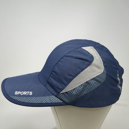 Baseball Cap Blue One Size Mesh Reflective Sports Running Lightweight Buckle Hat