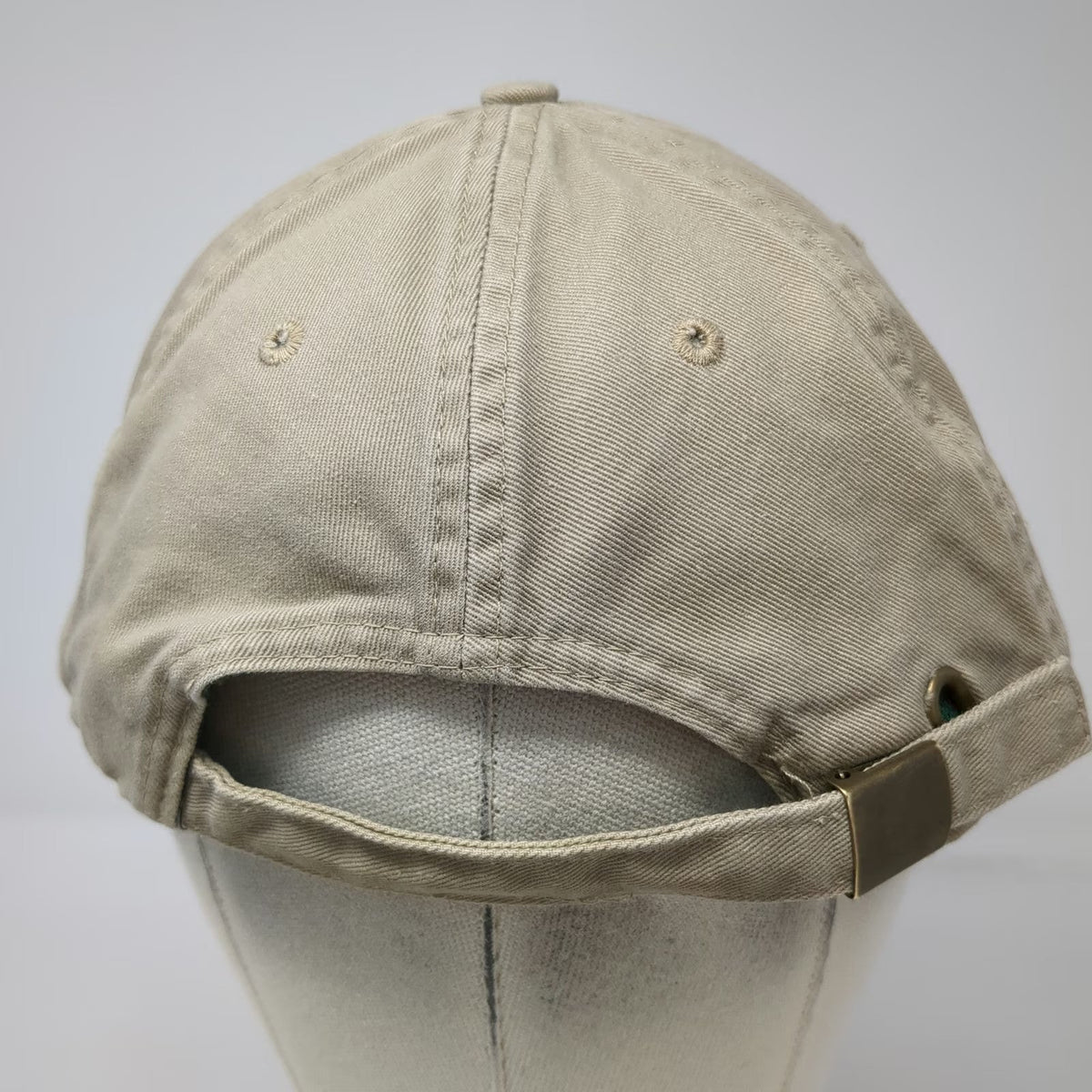 K-Products John Deere Baseball Cap Beige OSFM Hat Slideback Cotton Green Logo