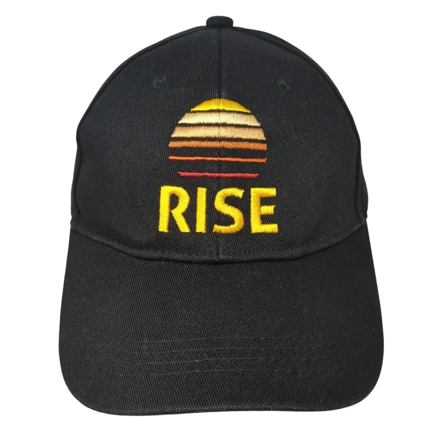 Rise Slideback Hat Black One Size Adjustable Embroidered Outdoor 6 Panel