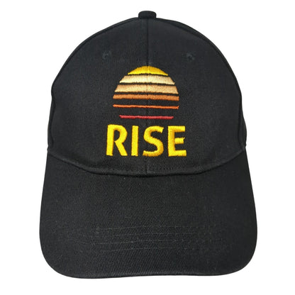 Rise Slideback Hat Black One Size Adjustable Embroidered Outdoor 6 Panel