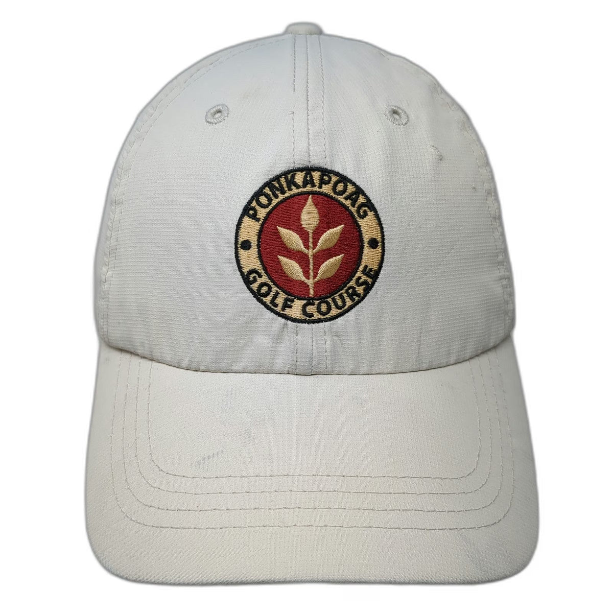 Ouray Ponkapoag Golf Course Hat Beige One Size Baseball Cap Strapback Polyester