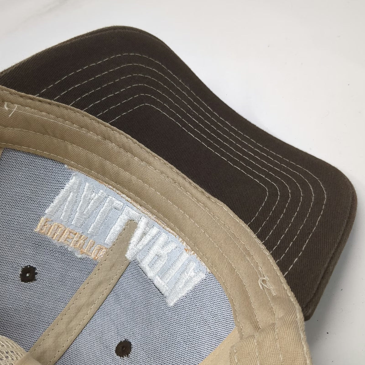 Invasion Brown Trucker Hat One Size Puerto Vallarta Mexico Mesh Snapback Stitch