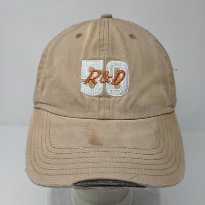50 R&D Slideback Hat Tan Medium-Large Solid Embroidered Richardson
