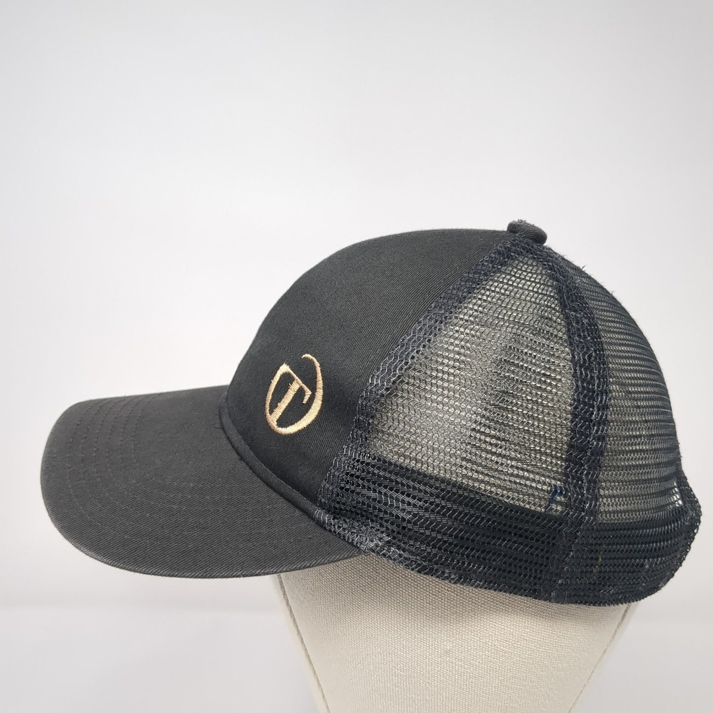 Port Authority Strapback Mesh Back Trucker Hat Gray One Size Logo