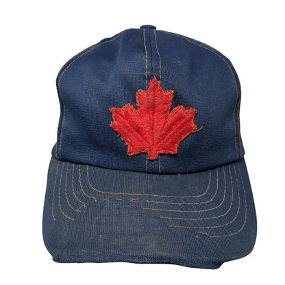 Canadian Maple Leaf Snapback Trucker Hat Blue One Size Adjustable Mesh Back