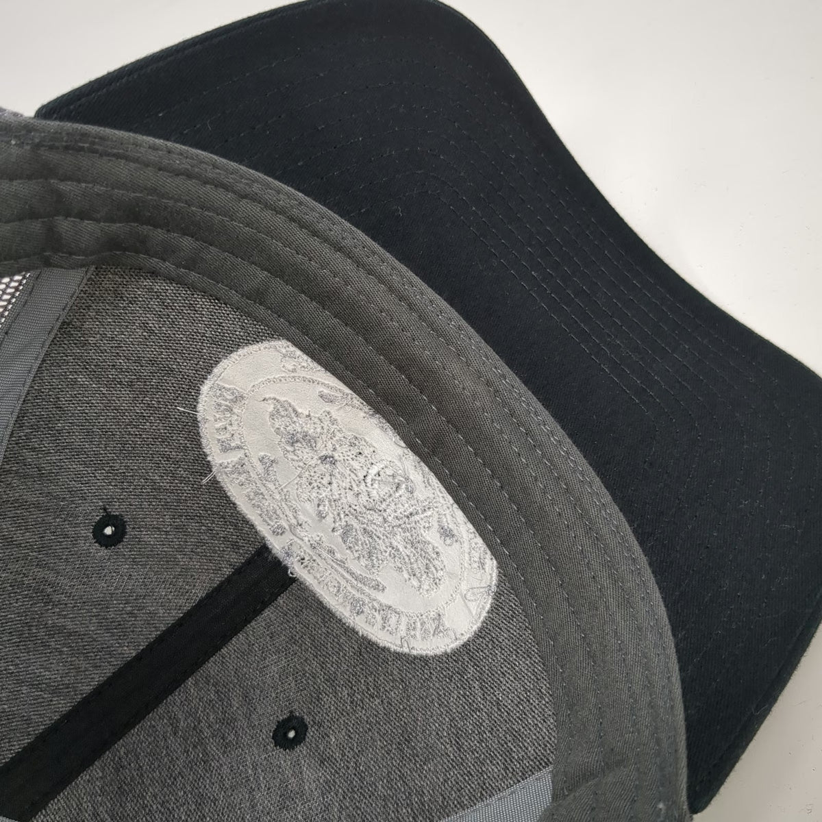 Richardson Trucker Hat Black Gray One Size Brian Warner Custom Leather Silver