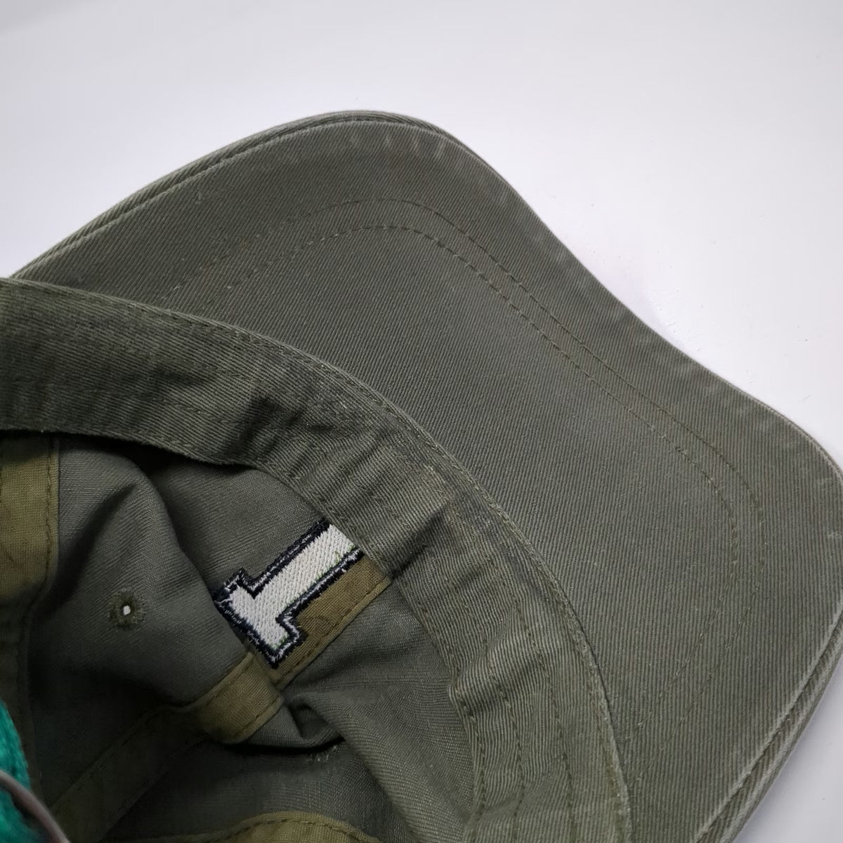 Lacoste Baseball Cap Green One Size Embroidered Letter L Striped Slideback Hat