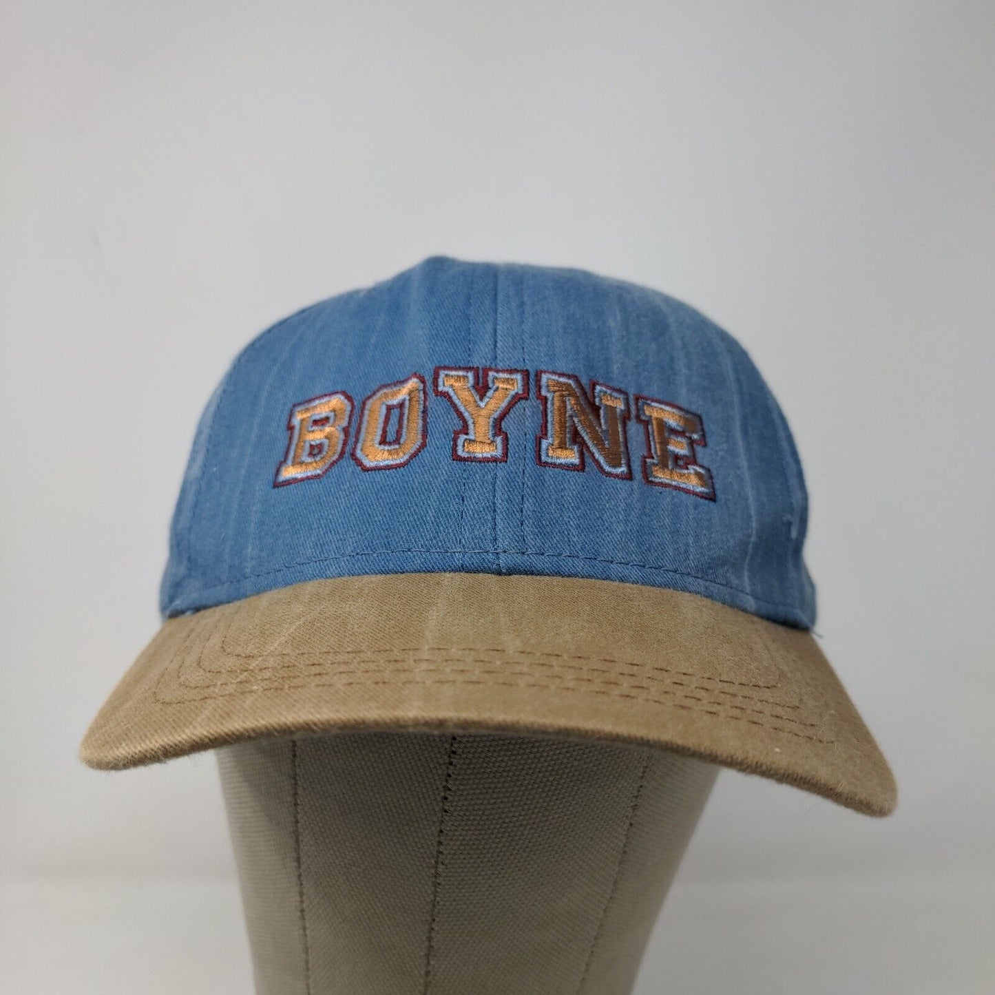 Imperial Headwear Men's Slideback Hat Bllue Tan Boyne Resort Embroidered Logo