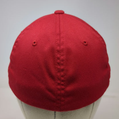 Flexfit Baseball Cap Red M Big Sky Montana Mountain Logo Elastic Headband Hat
