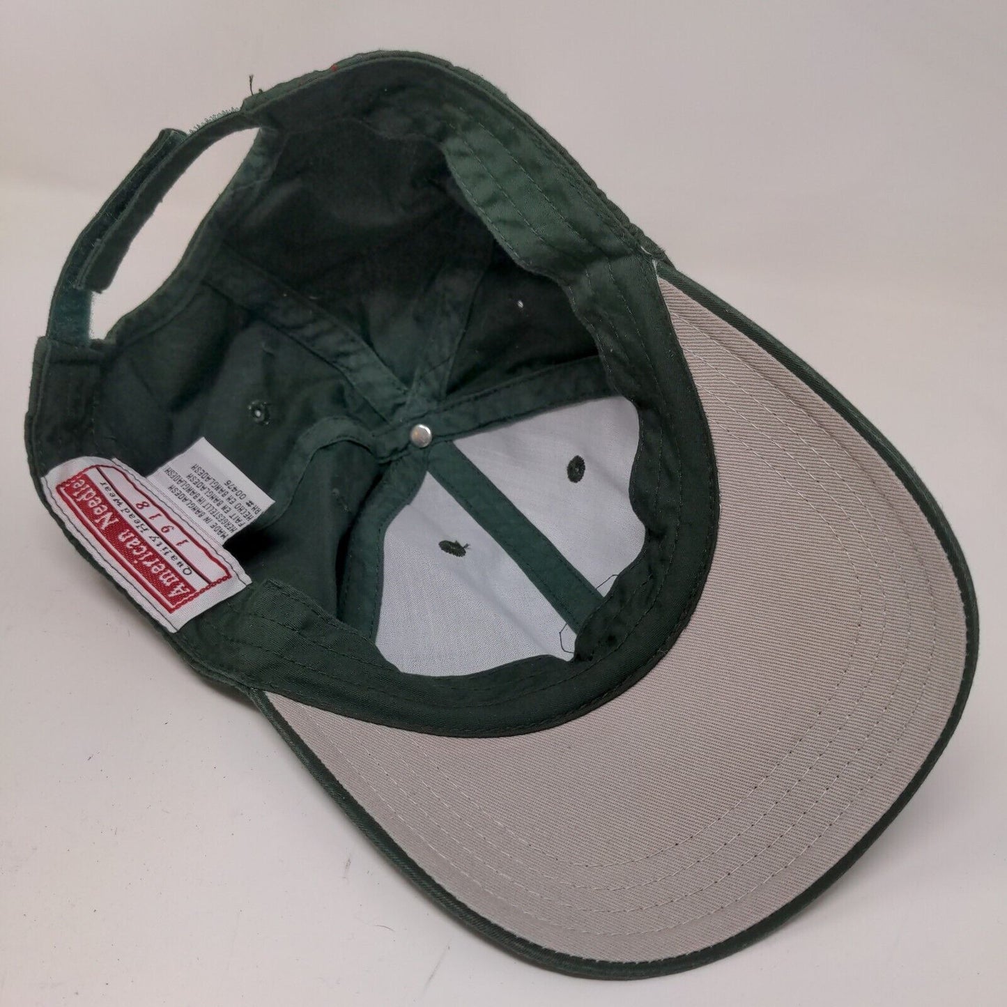 American Needle Men's Strapback Hat Green Adjustable Embroidered Logo Medinam