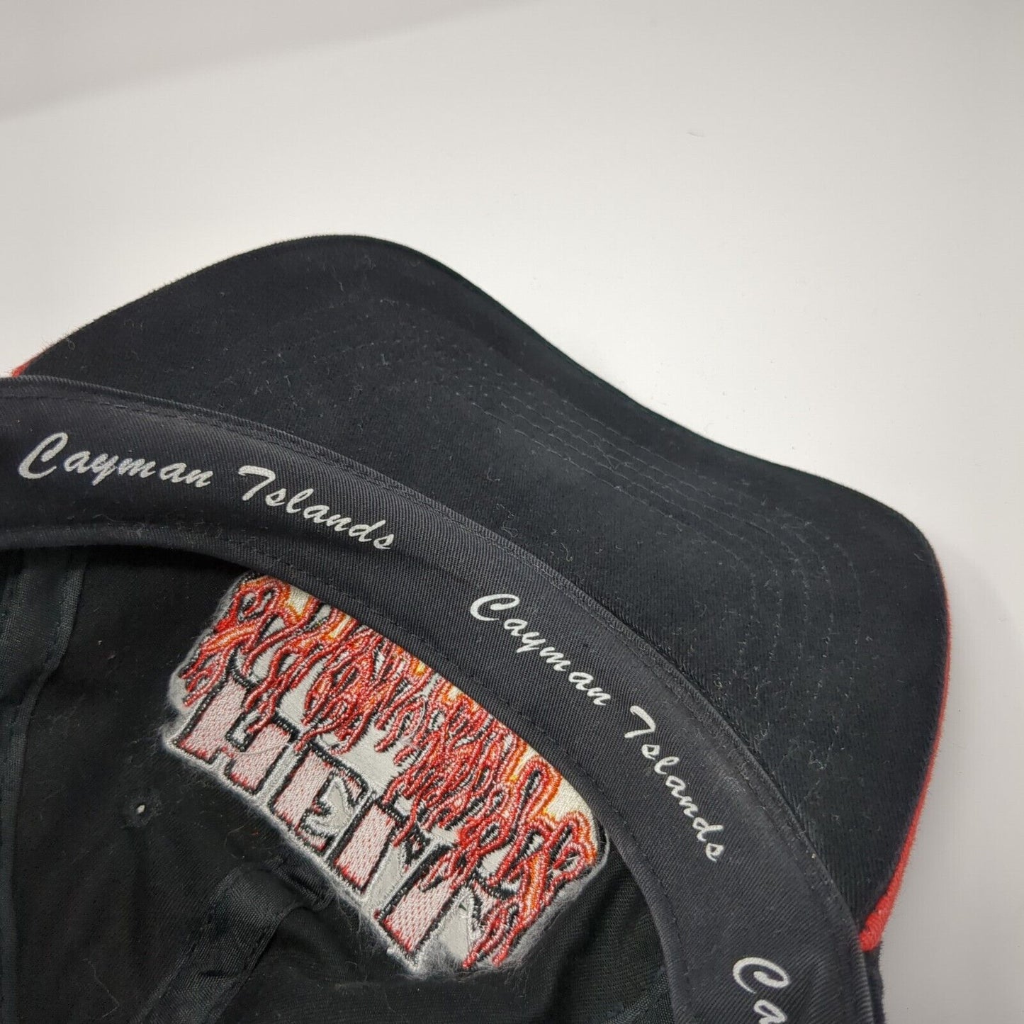 Hell Cayman Islands Slideback Hat Black One Size Adjustable Embroidered Cotton