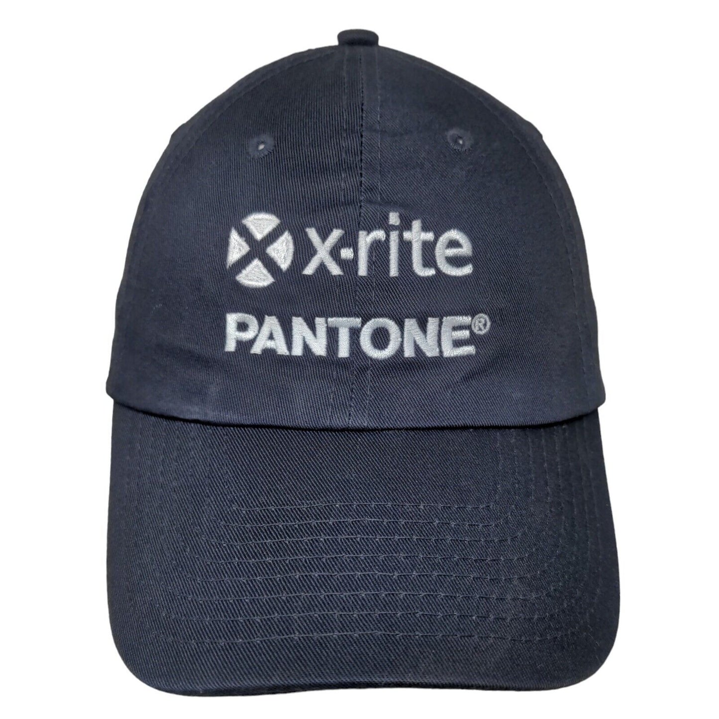 Unbranded Men's Strapback Hat Blue Embroidered Pantone X-Rite Logo Cotton