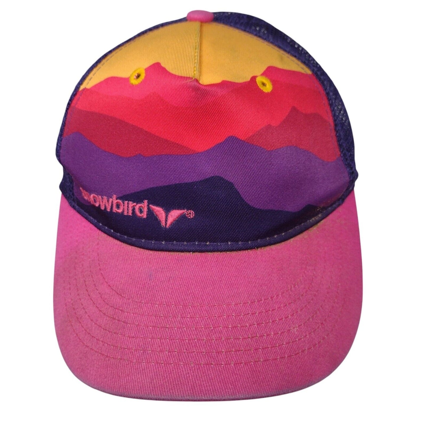 Snowbird Mountain Snapback Mesh Back Trucker Hat Multi One Size