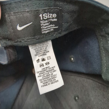 Nike Baseball Cap Blue One Size Legacy91 Slideback Adjustable Rubber Logo Hat