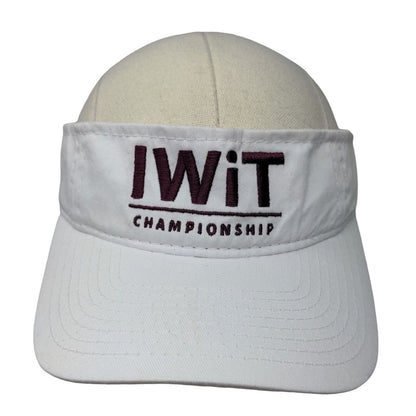 Unbranded Women's Strapback Sun Visor Cap White IWiT Championship Golf Logo