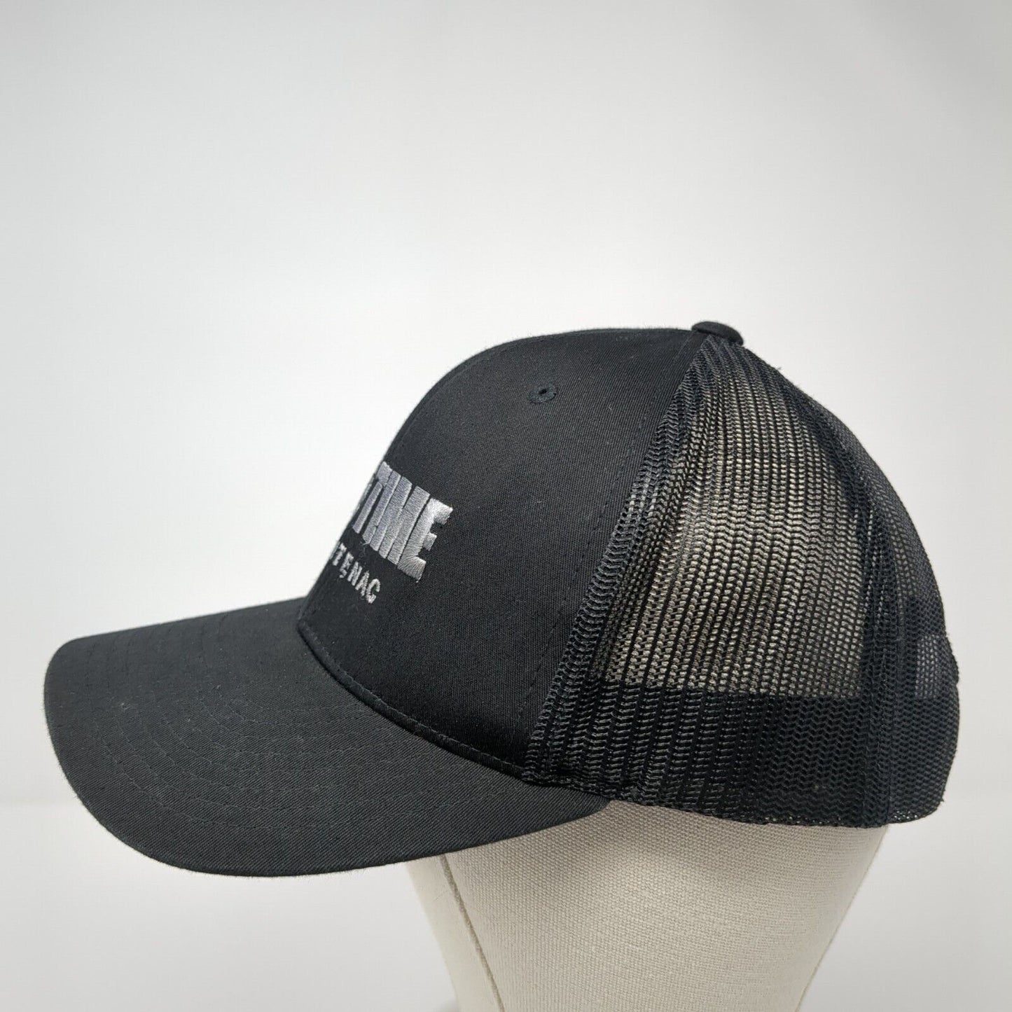 Lifetime Frontenac Snapback Trucker Hat Black OS Adjustable Mesh Back Sport-Tek