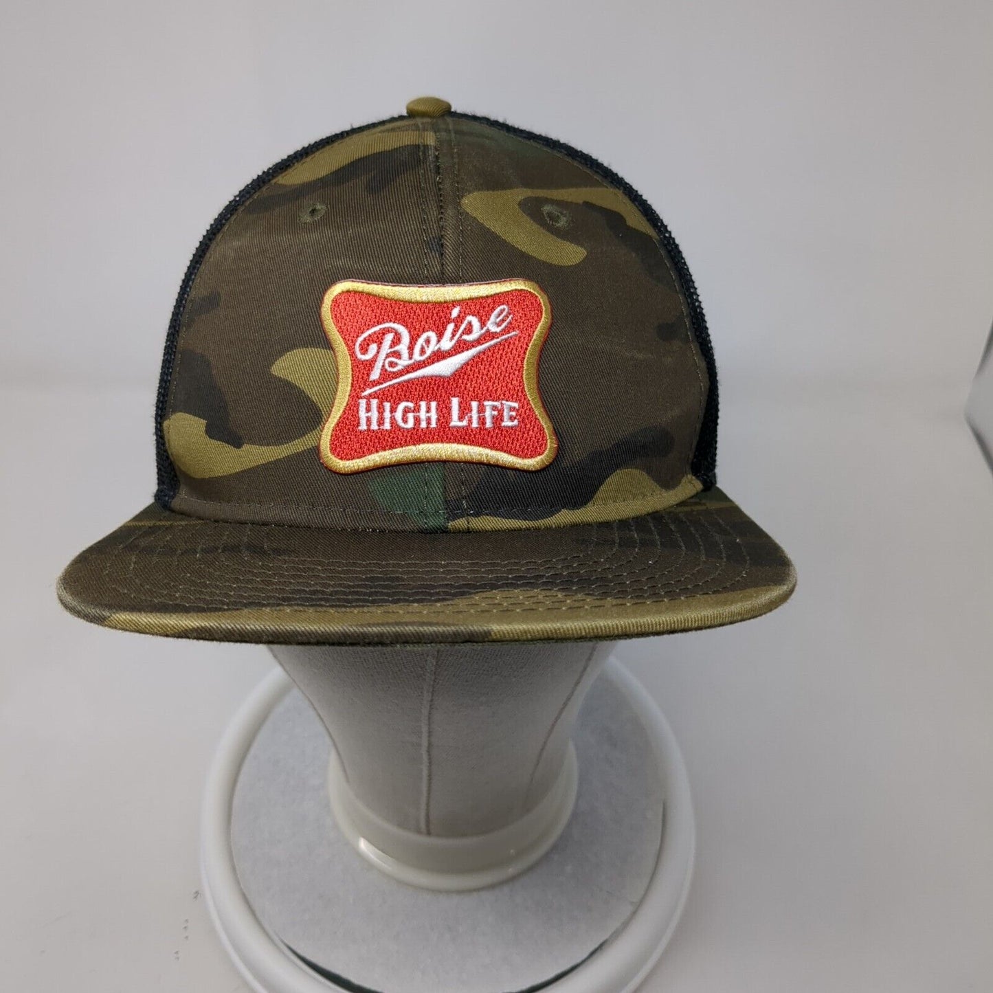 Boise High Life Snapback Trucker Hat Camo One Size Mesh Back Otto