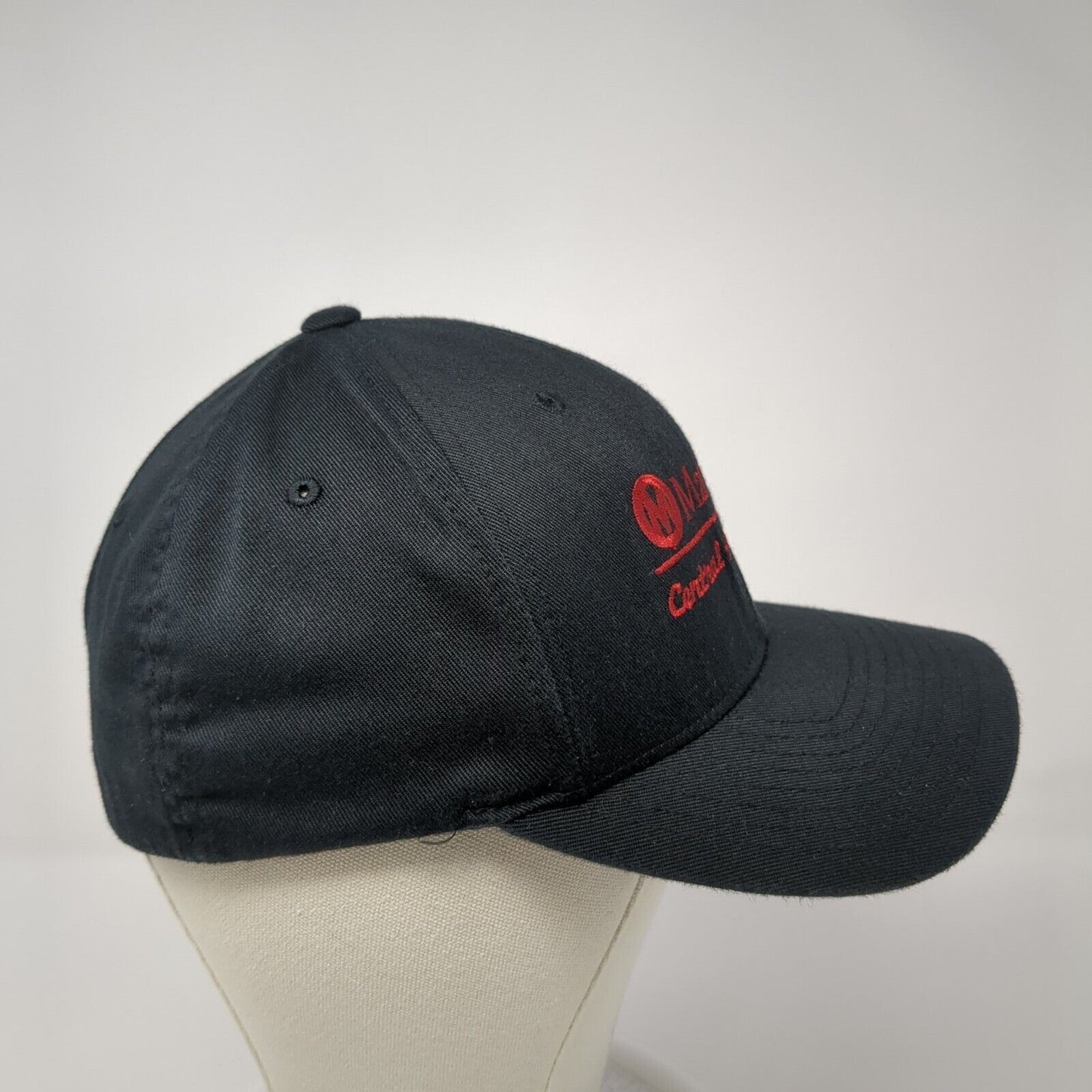 Manheim Central Florida Fitted Baseball Cap Black S/M 6 Panel Flexfit Yupoong