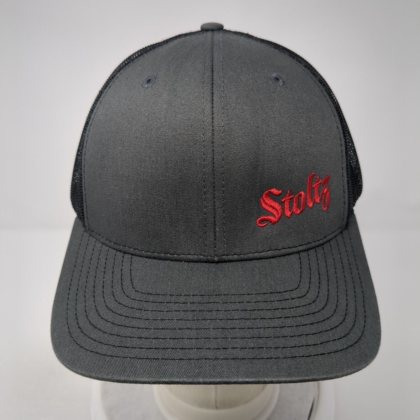 Stoltz Snapback Mesh Back Trucker Hat Gray One Size Adjustable 6 Panel