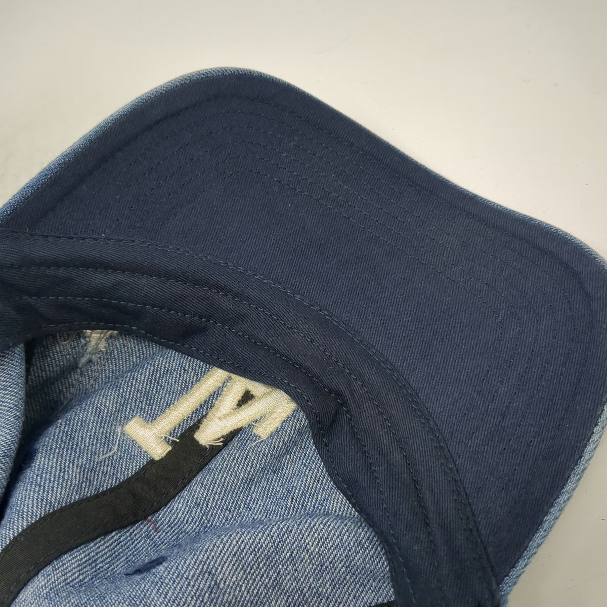 '47 MLB Los Angeles Dodgers Baseball Cap Blue One Size Distressed Denim LA Hat