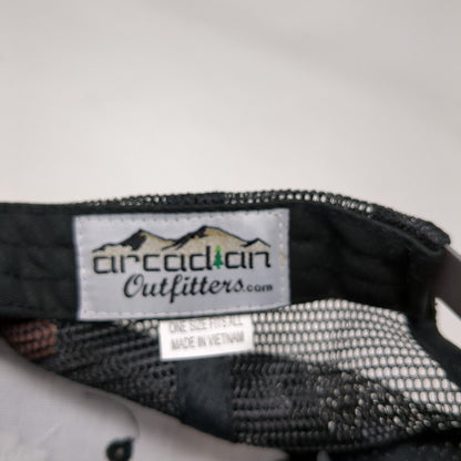 Flag Patch Snapback Trucker Hat Gray OSFA Mesh Back Arcadian Outfitters